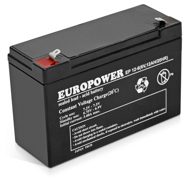 Akumulator EP 12-6 EUROPOWER 6V 12AH