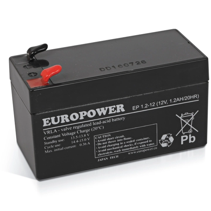 Akumulator EP 1,2-12 EUROPOWER 12V 1.2AH