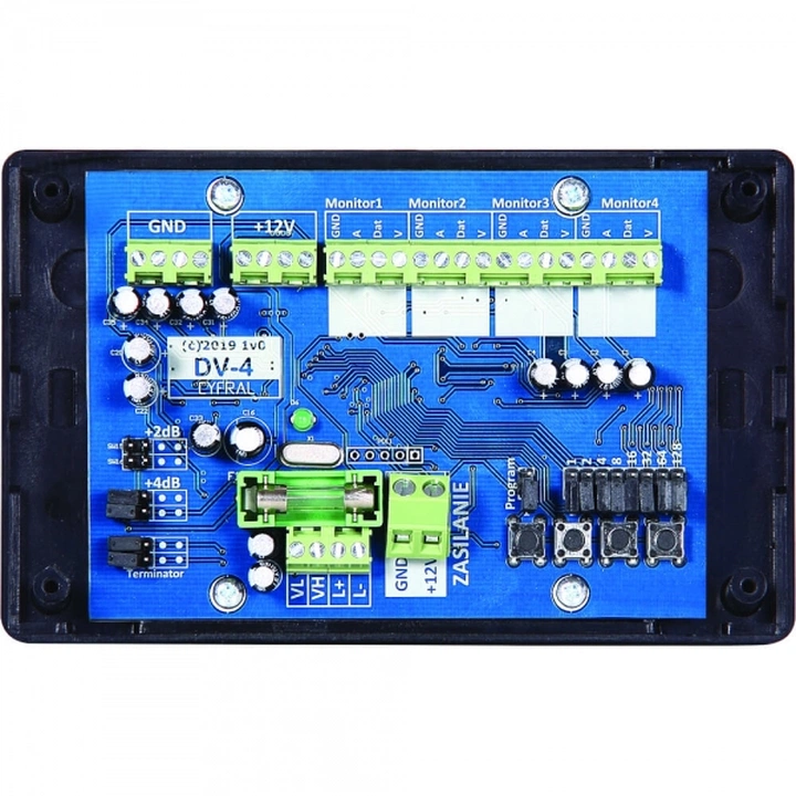DV-4 CYFRAL Dystrybutor sygnału wideo, do 4 monitorów