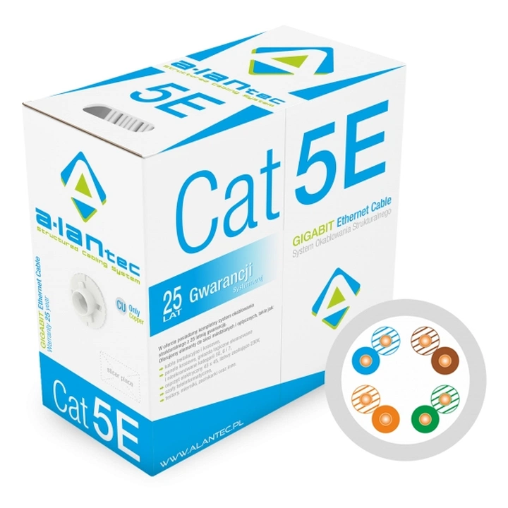 Kabel UTP KIU5PVC305 ALANTEC kat. 5e PVC 305m szary