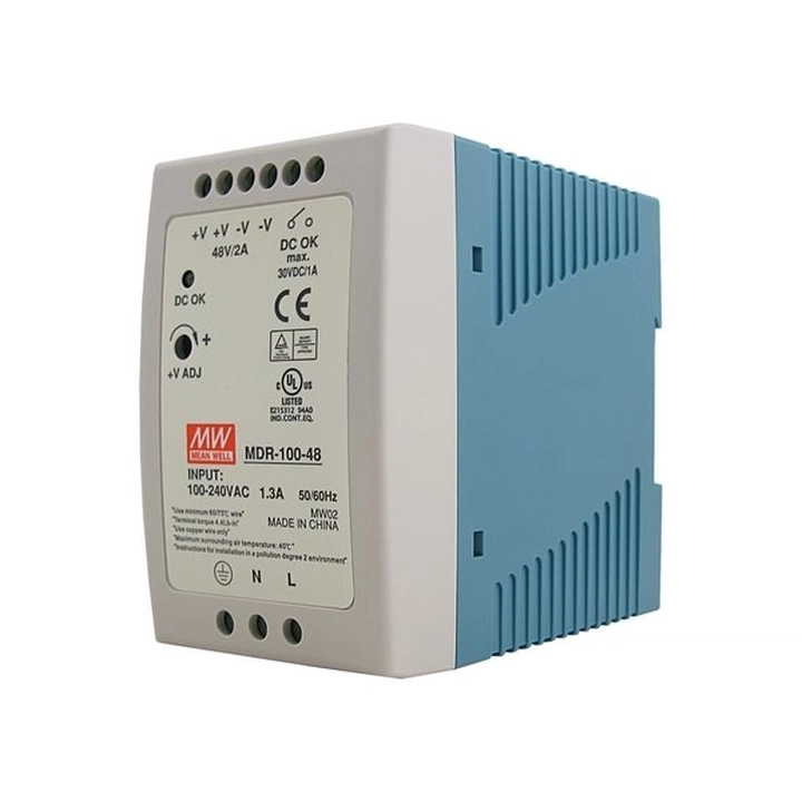 MDR-100-48 Mean Well Zasilacz na szynę DIN, 48V/96W/2A 