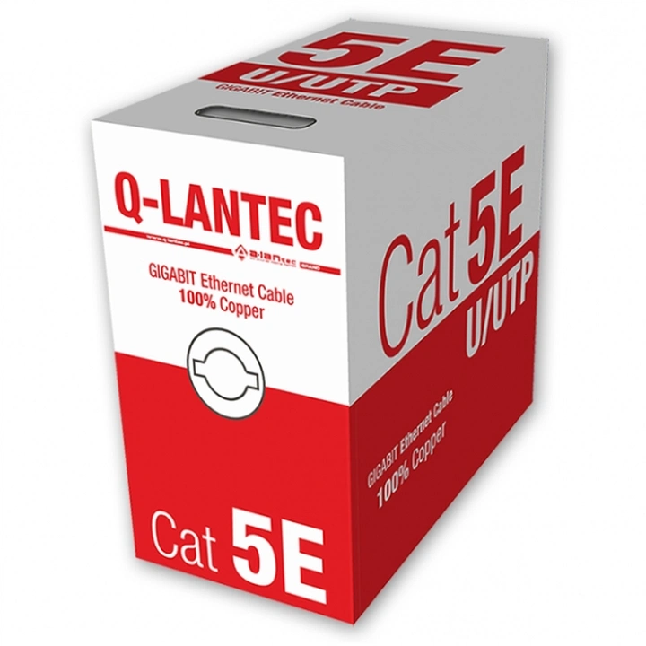 Przewód UTP Q-LANTEC KIU5PVC305Q kat. 5e PVC, drut CU BOX 305 mb