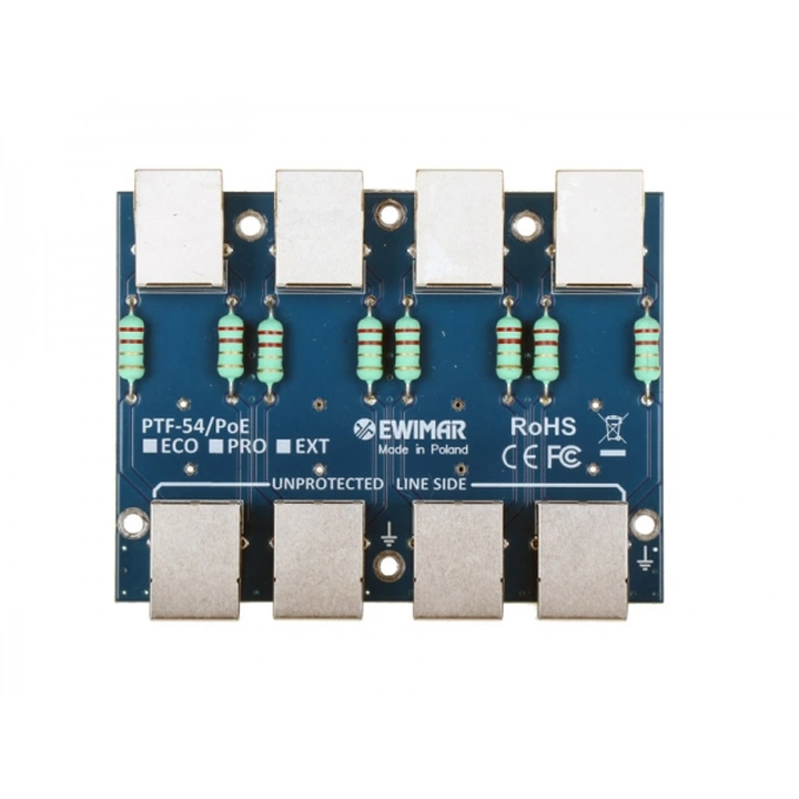PTF-54-PRO/PoE Ewimar Moduł zabezpieczenie przeciwprzepięciowego IP 4-kanałowy z zasilaniem PoE