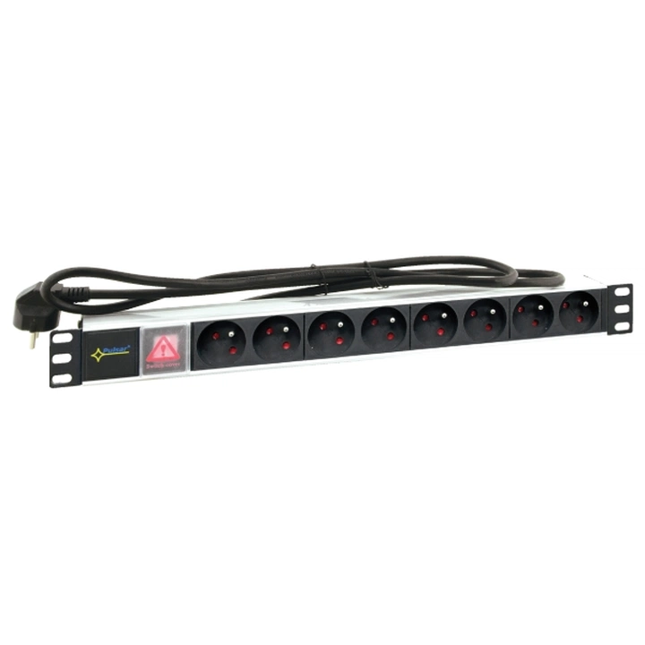RALZ Pulsar Listwa zasilająca 230V AC, 8 gniazd, RACK