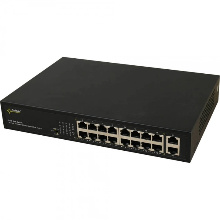 S116 PULSAR Switch 18-portowy Fast Ethernet, 16 portów PoE