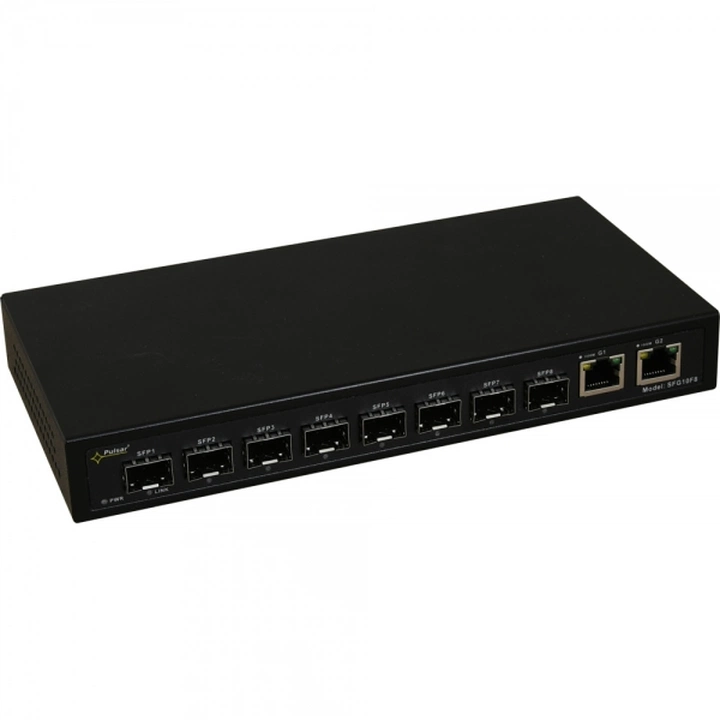 SFG10F8 PULSAR Switch światłowodowy 10-portowy, 2x UPLINK