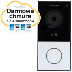 AKUVOX E12W Panel zewnętrzny jednorodzinny, wideodomofon IP, srebrno-czarny
