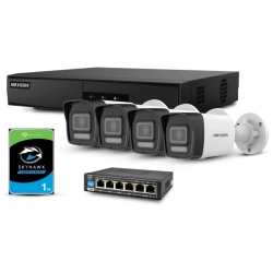 H06 Zestaw monitoringu IP HIKVISION 4 kamery tubowe ColorVu 4Mpx