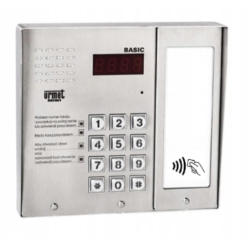 1062/101D-RF URMET Panel zewnętrzny BASIC z klawiaturą, modułem informacyjnym i czytnikiem RFID