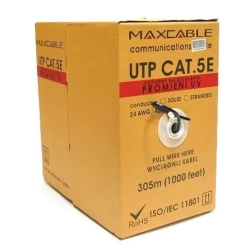 Przewód UTP kat. 5e UV, drut Cu (305 mb.) MAXCABLE