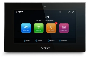 GR-IS4-B GREON Wideomonitor IP SIP z ekranem 7 cali Linux, czarny