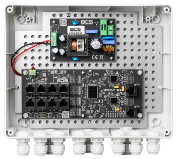 BCS-IP8Gb/Z/E-S BCS Zestaw do zasilania kamer IP, do 8 odbiorników PoE