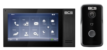 BCS-MON7400B-S + BCS-PAN1320B-S + BCS-B-SP0402 Wideodomofon IP, zestaw jednorodzinny