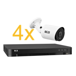 Z7 Zestaw monitoringu 4 kamery tubowe 5Mpx z rejestratorem BCS