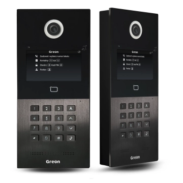 GREON  GR-OS10EKG Czarny panel bramowy IP SIP z ekranem LCD natynkowy
