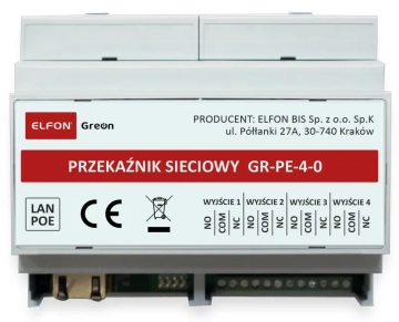 GR-PE-4-0 GREON Przekaźnik sieciowy do sterowania 4 urządzeniami do wideodomofonów IP
