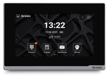 GREON GR-IS2IPS B Wideomonitor IP WiFi SIP z ekranem 7 cali Android 10, czarny