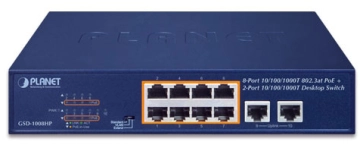 GSD-1008HP Planet Switch 8x PoE+, 2x RJ45