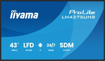 LH4375UHS-B2AG Monitor IIYAMA 43 cale 4K do pracy ciągłej 24/7 8ms 500cd