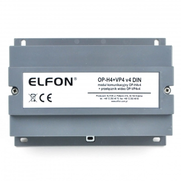 OP-H4v4+VP4v4 DIN Optima ELFON Moduł komunikacyjny z przełącznikiem wideo 