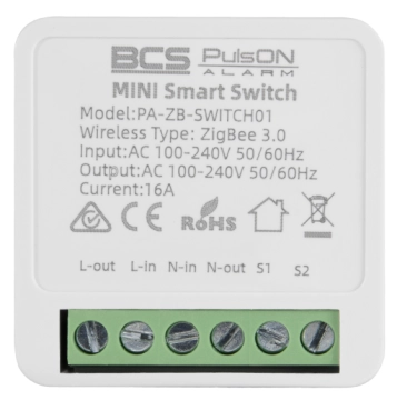 PA-ZB-SWITCH01 PulsON Miniaturowy przekaźnik dopuszkowy Zigbee 3.0