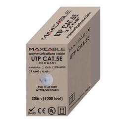 Przewód UTP5E drut Cu +żel 305m MAXCABLE