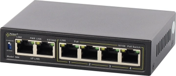S64-40W PULSAR Switch PoE 6-portowy Fast Ethernet 4xPoE+ 2xUpLink 35W