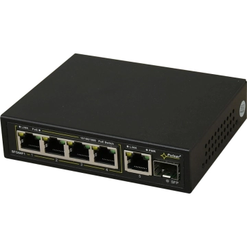 SFG64F1WP PULSAR Switch PoE 6-portowy Gigabit Ethernet 4xPoE+ 1xRJ45 1xSFP 60W bez zasilacza