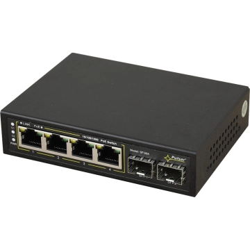 SFG64WP PULSAR Switch PoE 6-portowy Gigabit Ethernet 4xPoE+ 2xSFP 60W bez zasilacza