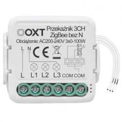 SWTZ33 OXT Przekaźnik 3 obwody bez N, moduł TUYA, ZigBee