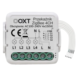 T264 OXT Przekaźnik 4 obwody, moduł TUYA, ZigBee