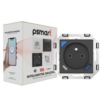 T410U PSMART Smart gniazdo czarne Wi-Fi TUYA pomiar USB+USB-C