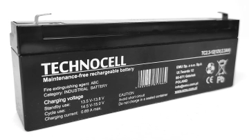 TC 2,3-12 TECHNOCELL Akumulator AGM 12V 2.3Ah