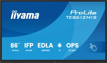 TE8612MIS-B4AG IIYAMA Monitor interaktywny dotykowy 4K UHD 86 cali IPS DLED Android 11 EDLA
