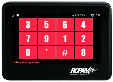 TPR-4B-P Ropam Panel dotykowy 4,3 cala w czarnej obudowie