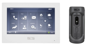 BCS-MON7700W-S + BCS-PAN1511G-S + BCS-B-SP0402 Wideodomofon IP, zestaw jednorodzinny