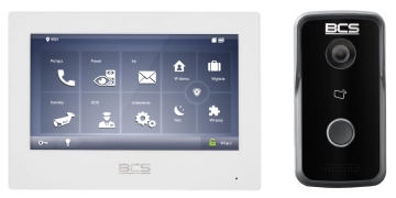 BCS-MON7700W-S + BCS-PAN1320B-S + BCS-B-SP0402 Wideodomofon IP, zestaw jednorodzinny