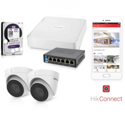 H05 Zestaw monitoringu IP HIKVISION 2 kamery kopułowe 4Mpx