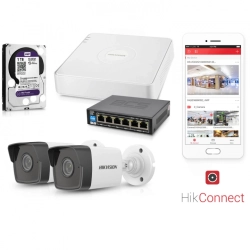 H04 Zestaw monitoringu IP HIKVISION 2 kamery tubowe 4Mpx