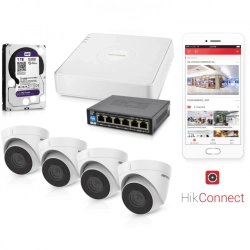 H02 Zestaw monitoringu IP HIKVISION 4 kamery kopułowe 4Mpx