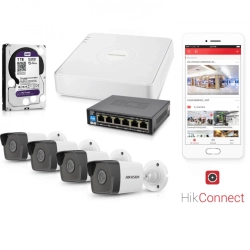 H01 Zestaw monitoringu IP HIKVISION 4 kamery tubowe 4Mpx