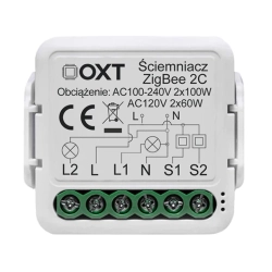 SWTZ25 / T266 OXT Ściemniacz 2 obwody, moduł TUYA, ZigBee