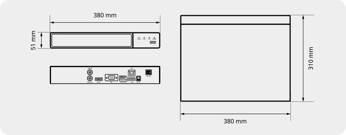 Wymiary rejestratora EVX-NVR1602-4K-Ai