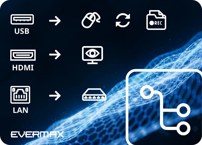 Interfejsy w rejestratorze EVX-NVR1602-4K-Ai