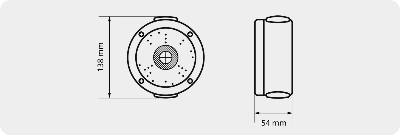 Wymiary uchwytu EVX-C-D02-W