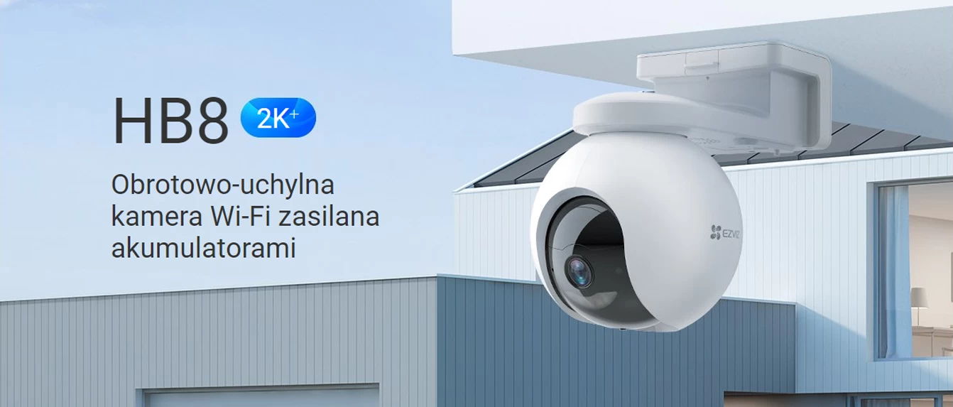 HB8 Obrotowo-uchylna kamera Wi-Fi zasilana akumulatorami