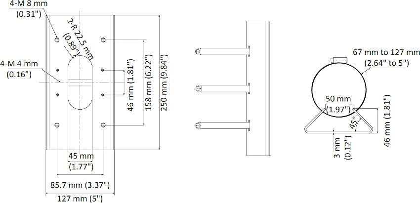 HIKVISION DS-1475ZJ-SUS - wymiary