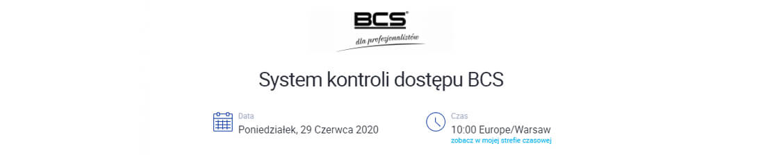 Szkolenie on-line. System kontroli dostępu BCS