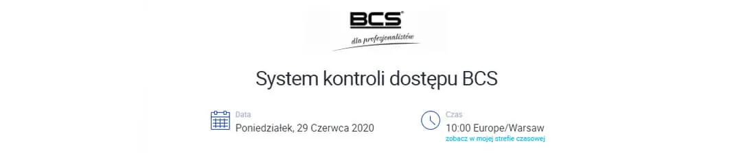 Szkolenie on-line. System kontroli dostępu BCS
