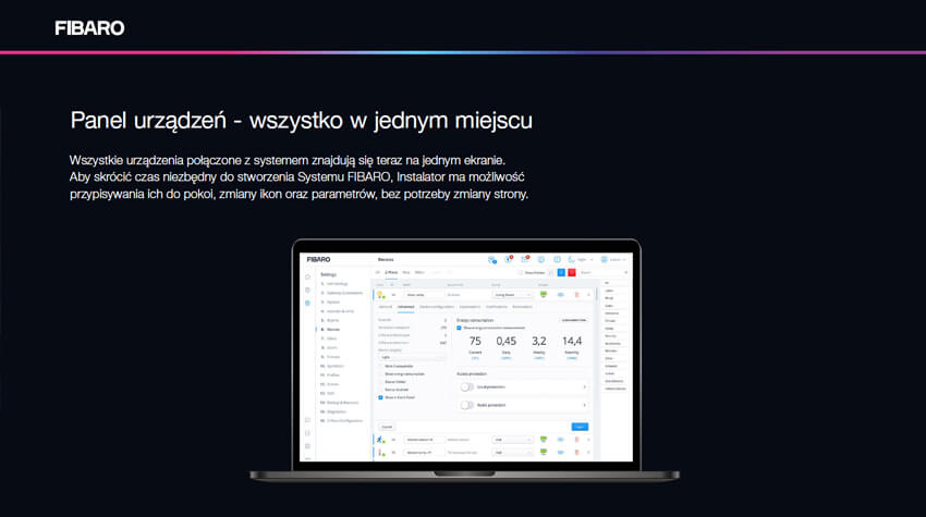 FIBARO, panel urządzeń - wszystko w jednym miejscu